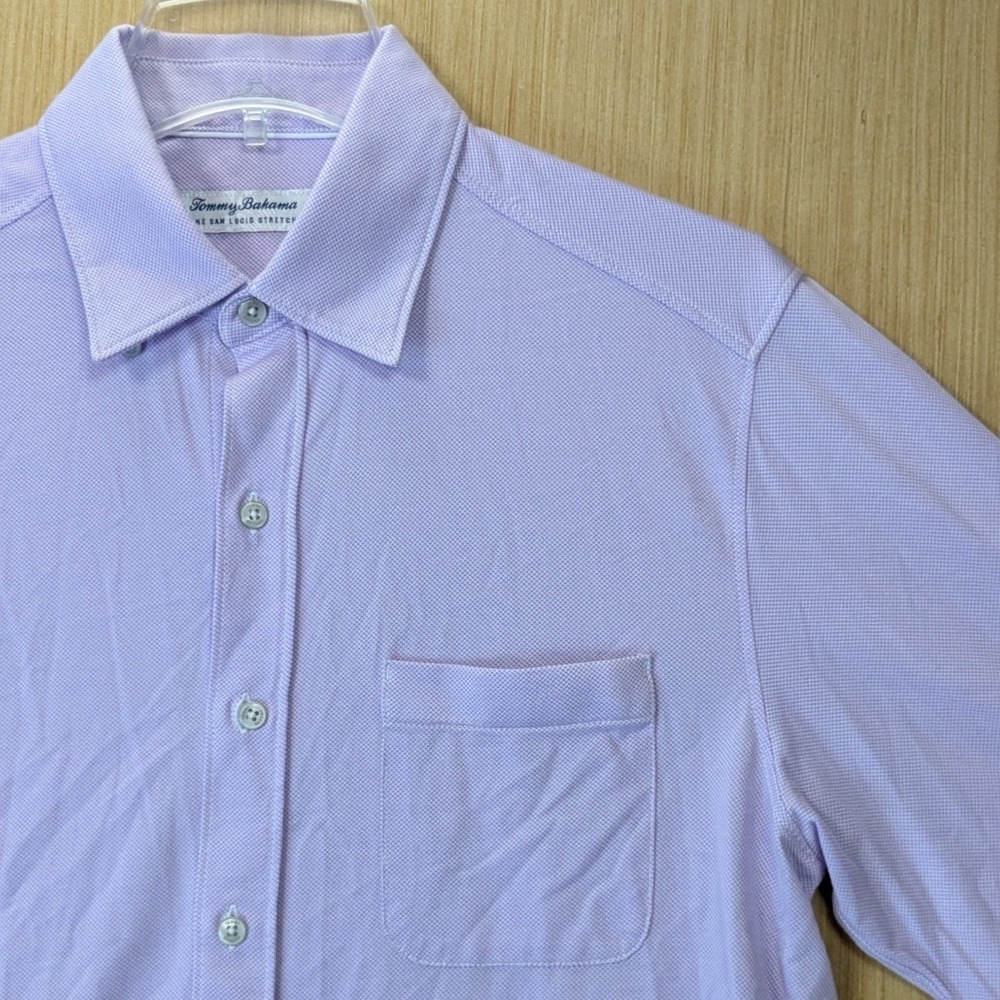 Tommy Bahama San Lucio Stretch IslandZone Shirt Mens Small Purple Button Down